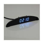 Digital Thermometer + voltmeter + clock with blue leds, lighter / cigarette socket connection, for auto, type III
